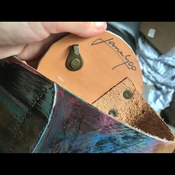 Jane Yoo wide belt art to wear hand painted  M - Picture 5 of 9